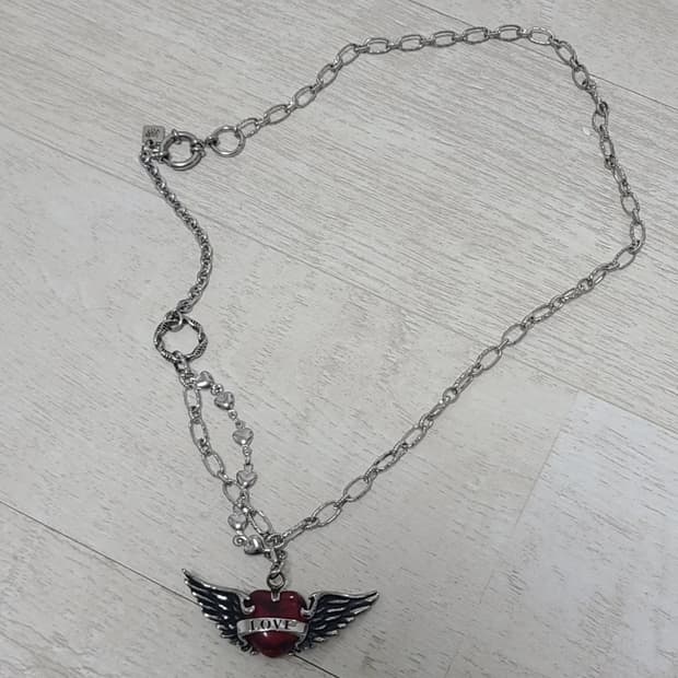 레체빈 하트 날개 서지컬 목걸이