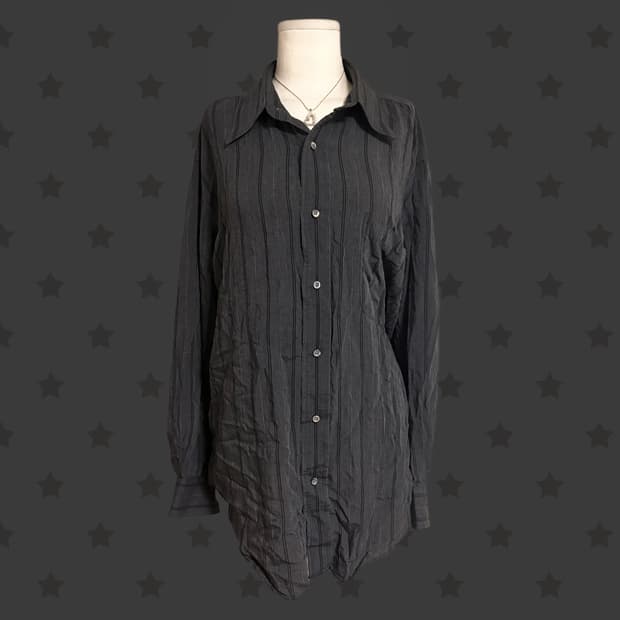 베르사체 컬렉션 아카이브 블랙 색상 러플 셔츠