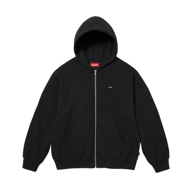 슈프림 스몰 박스 집업 후드 스웨트셔츠 블랙 - 23FW