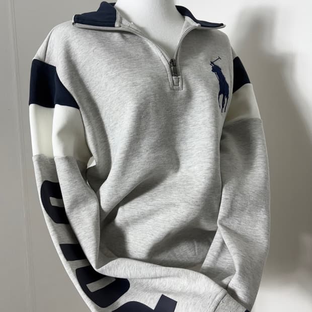 폴로 빅포니 그레이 반집업