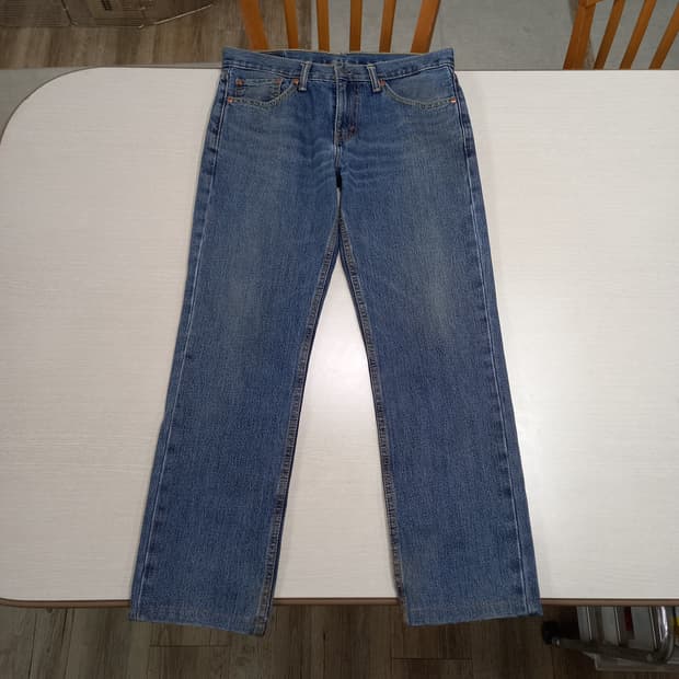 32 리바이스511 약골반 워싱 100%면 슬림일자 진청 32-329