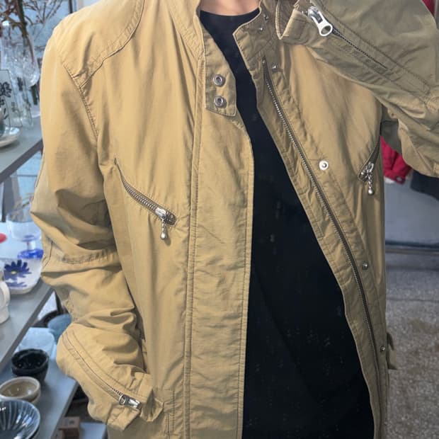 Fubu 베이지브라운 나일론 자켓