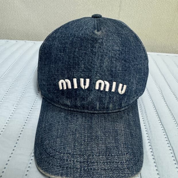 미우미우 데님 베이스볼 캡 M
