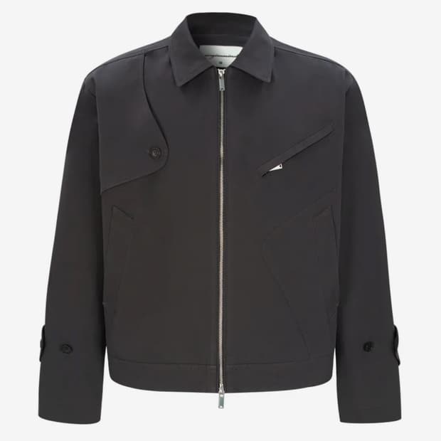 언지미크 크롭 트렌치 자켓 차콜 L