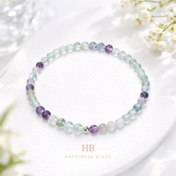 플루오라이트 공부집중팔찌 (원형/컷팅 2가지 디자인)