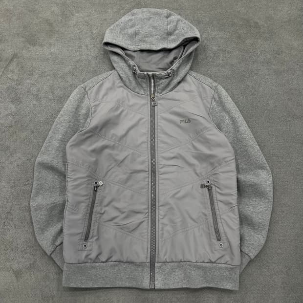 100 휠라 그레이 후드 집업 자켓