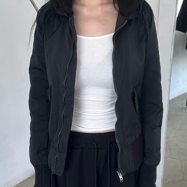 wlg by 조르지오 브라토 레더 디테일 봄버 자켓