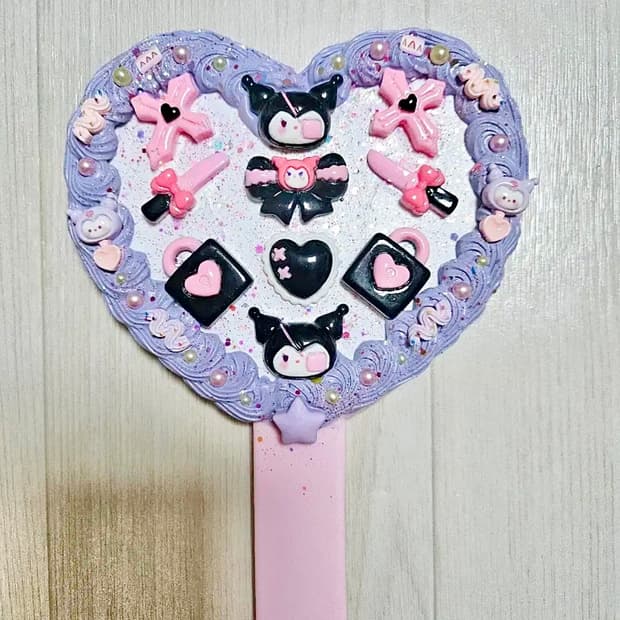 핸드메이드 쿠로미 데코덴 하트 손거울 산리오 y2k 갸루 양산형지뢰계