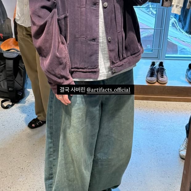 [L] 아트이프액츠 페이디드 코듀로이 트러커 빈티지 네이비 / 가먼트다잉