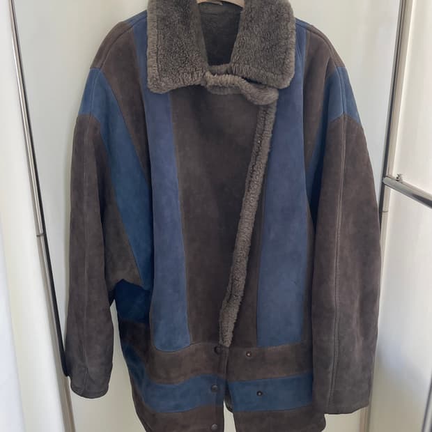 vintage France shearling mouton coat