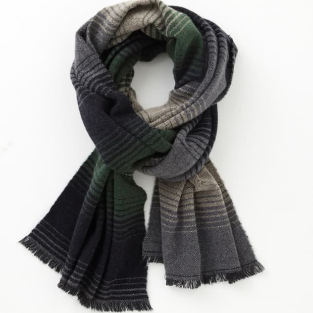 해칭룸 스트라이프 울 머플러 그린