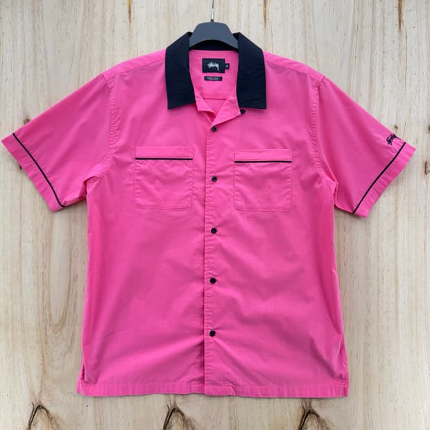 스투시(Stussy) 볼링 셔츠 핑크(M)