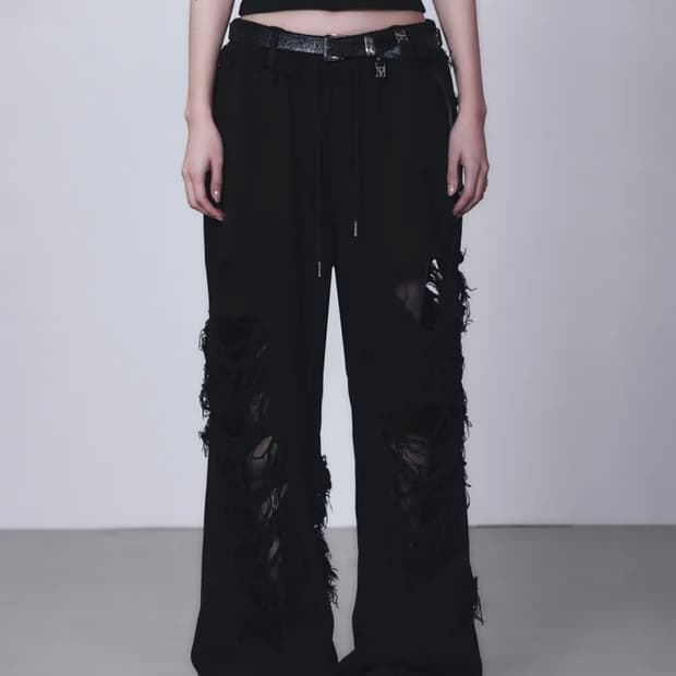 트리밍버드 Scratch Damage Wide Sweat Pants