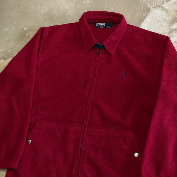 95 폴로랄프로렌 1990s 레드 플리스 자켓