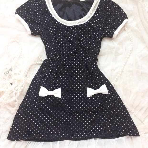VintageCecil McBee Polka Dot Bow Mini Dr