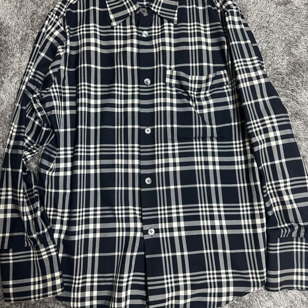 시스템옴므 블랙 체크 셔츠 95 (100) 사이즈 주지훈 셔츠