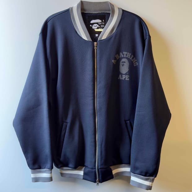 베이프 컬리지 로고 바시티 자켓