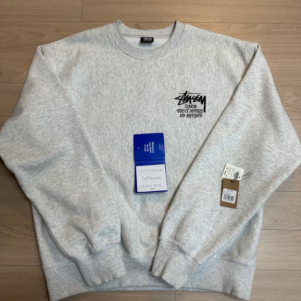 스투시 도버스트릿마켓 맨투맨 애쉬헤더그레이 L