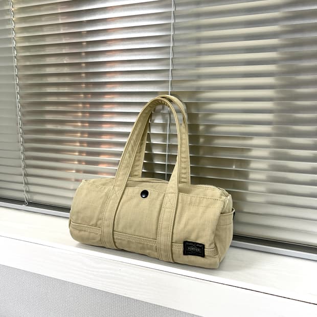 PORTER-CANVAS BOSTON BAG M (Beige) 