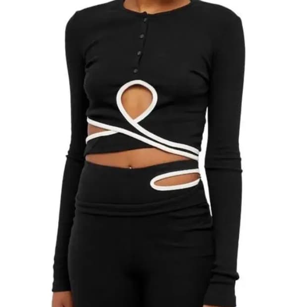 오토링거 컷아웃가디건