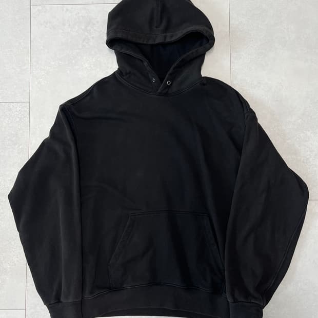 [2] 폴리테루 루즈드 스웻 후디 블리치드 블랙