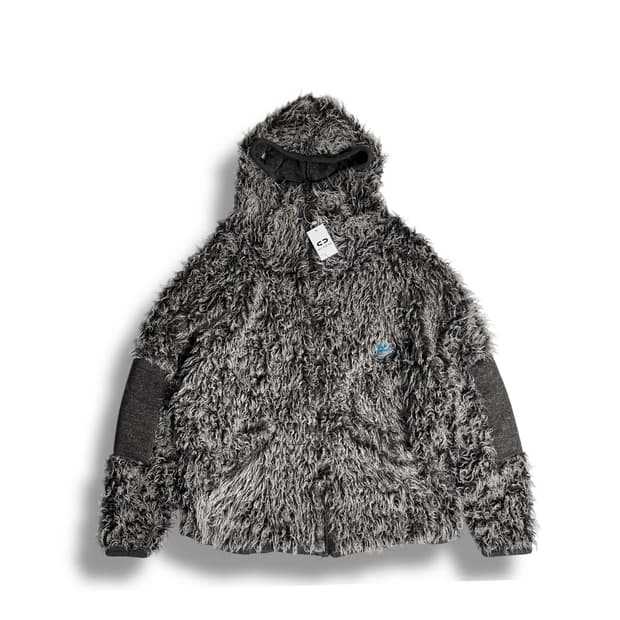 Hooch hardware mixed fibres 퍼 집업 후드 자켓