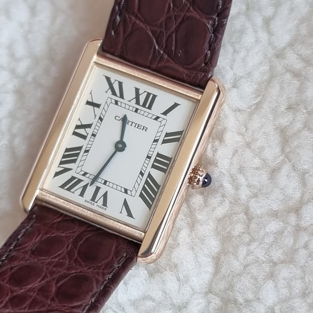 까르띠에 탱크 솔로 18K 로즈골드 라지 L 남성시계 2015년