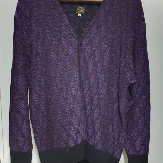 니들스 자카드 가디건