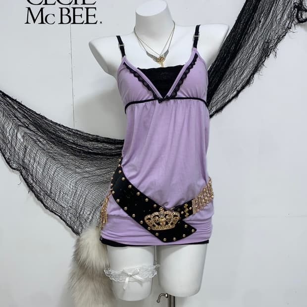 ꒰ঌ 세실맥비 갸루 레이스 슬리브리스 ໒꒱