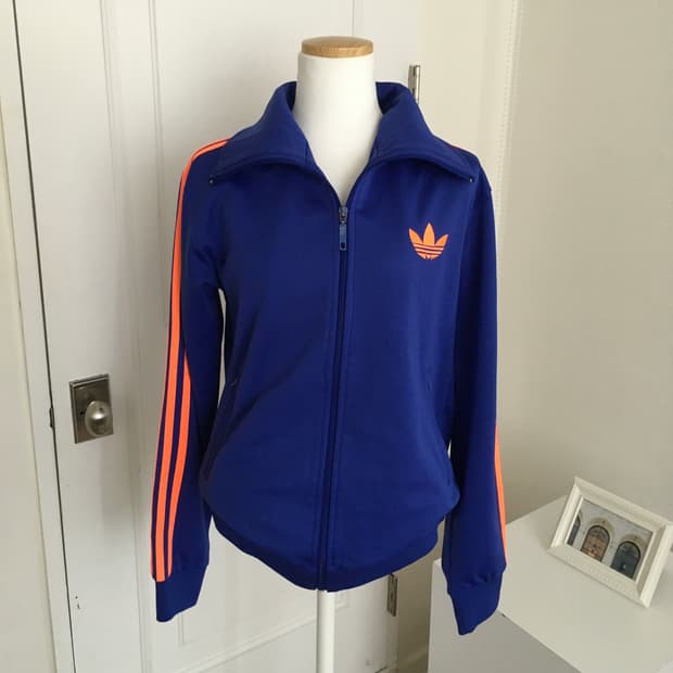 아디다스 파이어버드 블루오렌지 져지 트랙탑