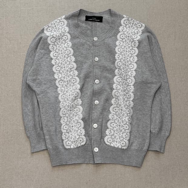 꼼데가르송 17ss 레이스 트림 가디건