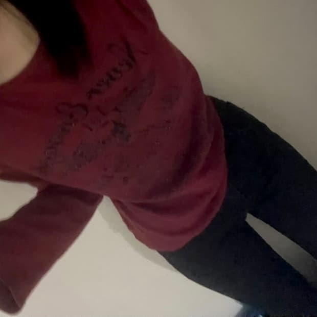 빈티지 와인롱슬리브 갸루 y2k와투케 펑크 긴팔티셔츠