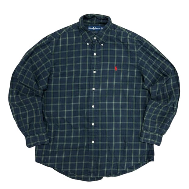 폴로 커스텀핏 타탄체크 셔츠(L)