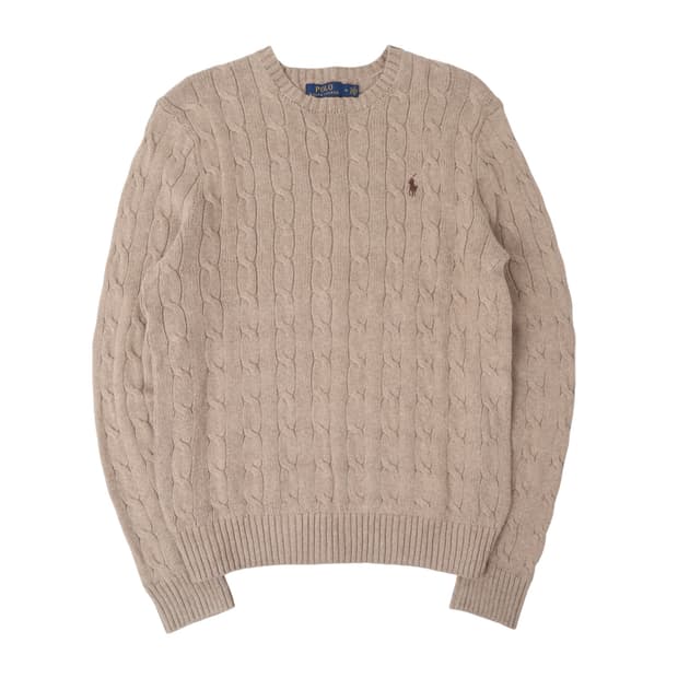 폴로 랄프로렌 베이지 케이블 니트
