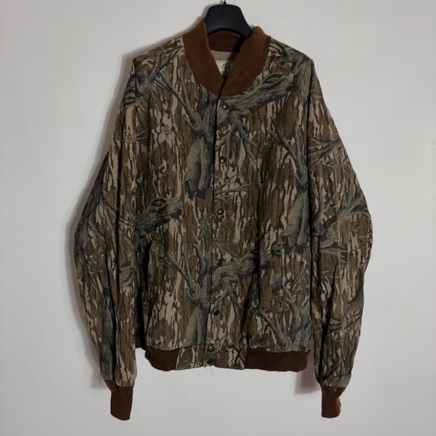80s 미제 빈티지 모씨오크 카모 봄버 자켓(XL)