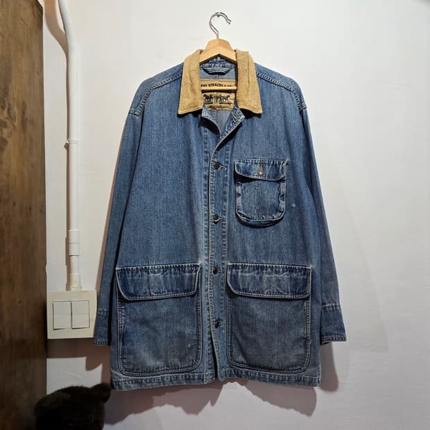 90s 리바이스 스웨이드 카라 데님 초어 자켓 (Levis)