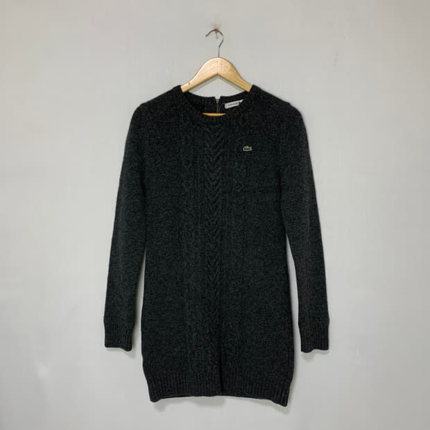 라코스테 케이블 니트 롱 원피스 빈티지 여성 스웨터 36 사이즈