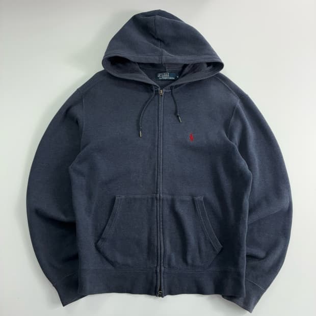 Polo  폴로 랄프로렌 자수 투웨이 블루 후드집업 