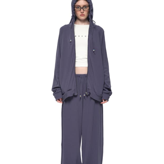 투머치택스 와플 후드집업+팬츠 세트(블루)