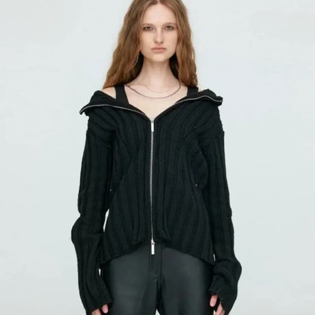 나체 니트 집업