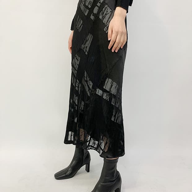 존 로사 시스루 실크스커트