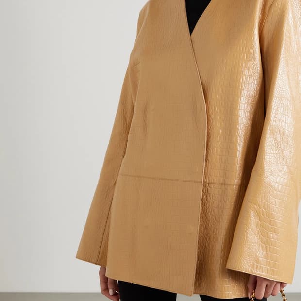 토템 Croco embossed leather blazer