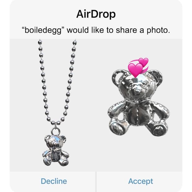 chrome teddy necklace