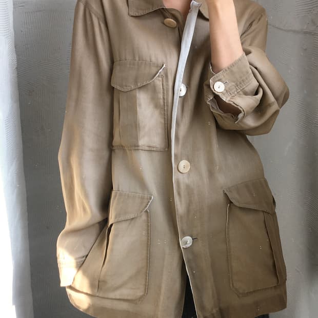 Jil Sander 질샌더 베이지 쓰리 포켓 셔츠 자켓   