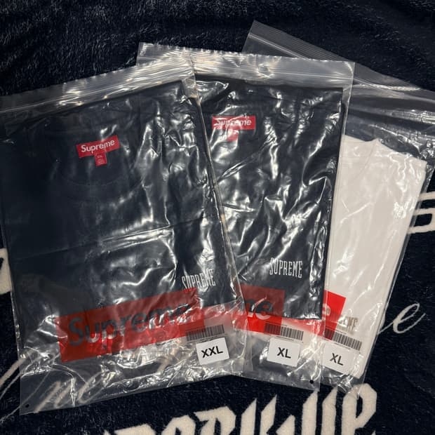 슈프림 웜 업 워시드 숏슬리브 탑 티셔츠 XL, 2XL 25SS