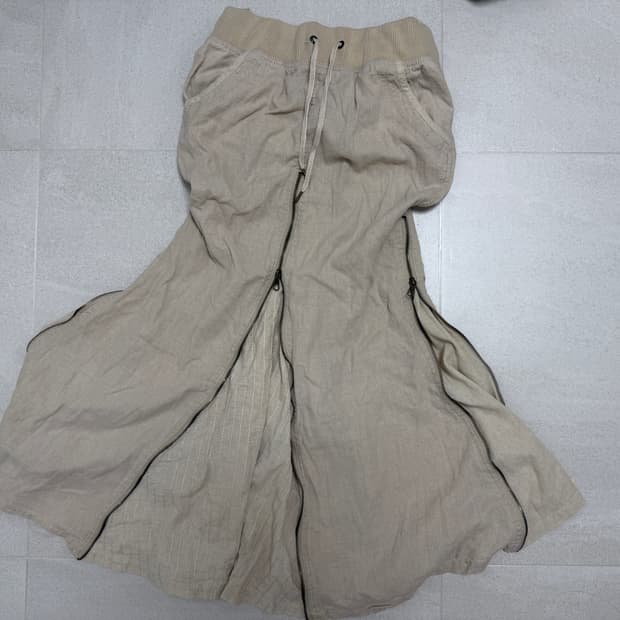 Goa 지퍼 린넨 롱스커트