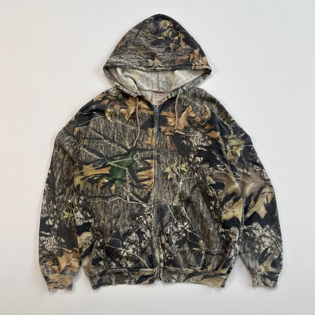 [XL] 빈티지 리얼트리 패턴 후드집업