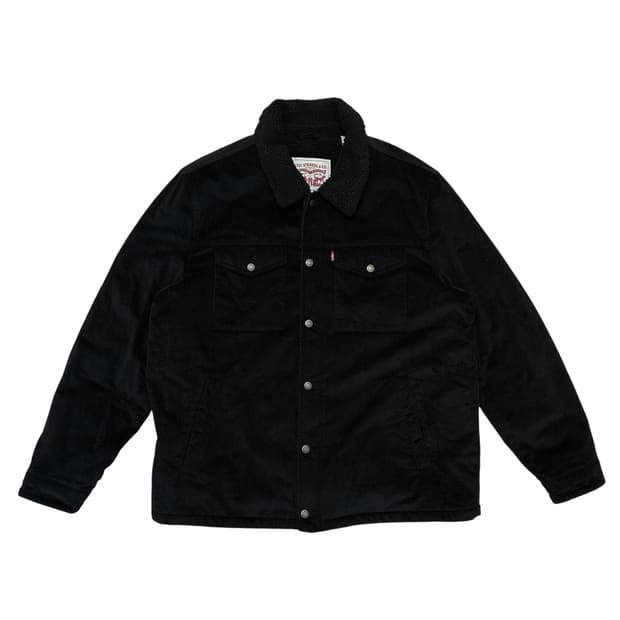 리바이스 올블랙 코듀로이 쉐르파자켓(XL)