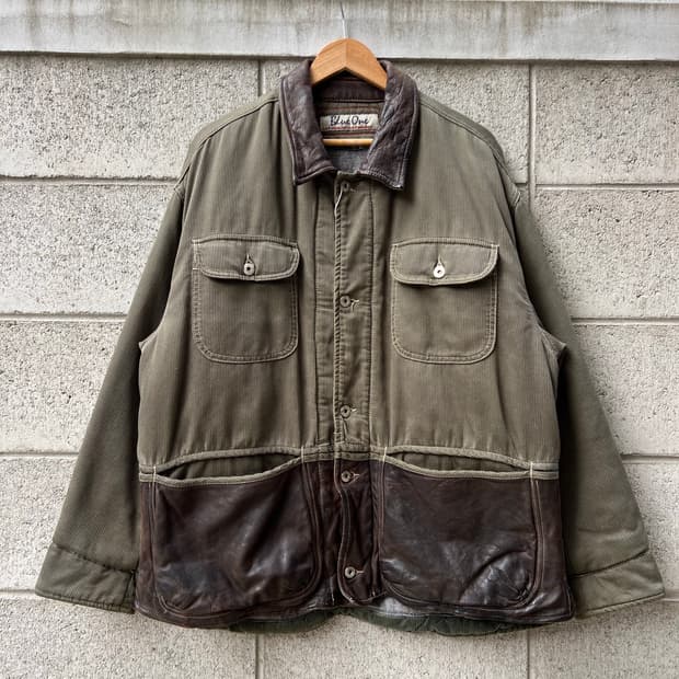 1980/90s BLUE ONE CORDUROY 가죽코듀로이헌팅자켓