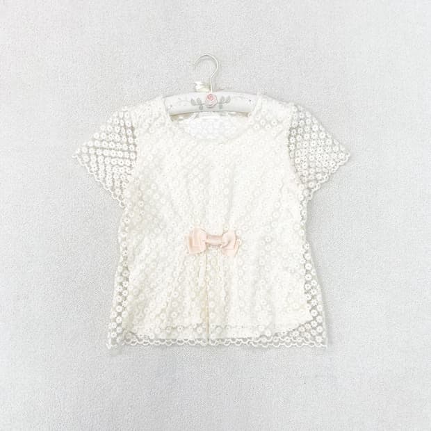 May pretty ♥ 메이프리티 꽃 레이스 리본 블라우스